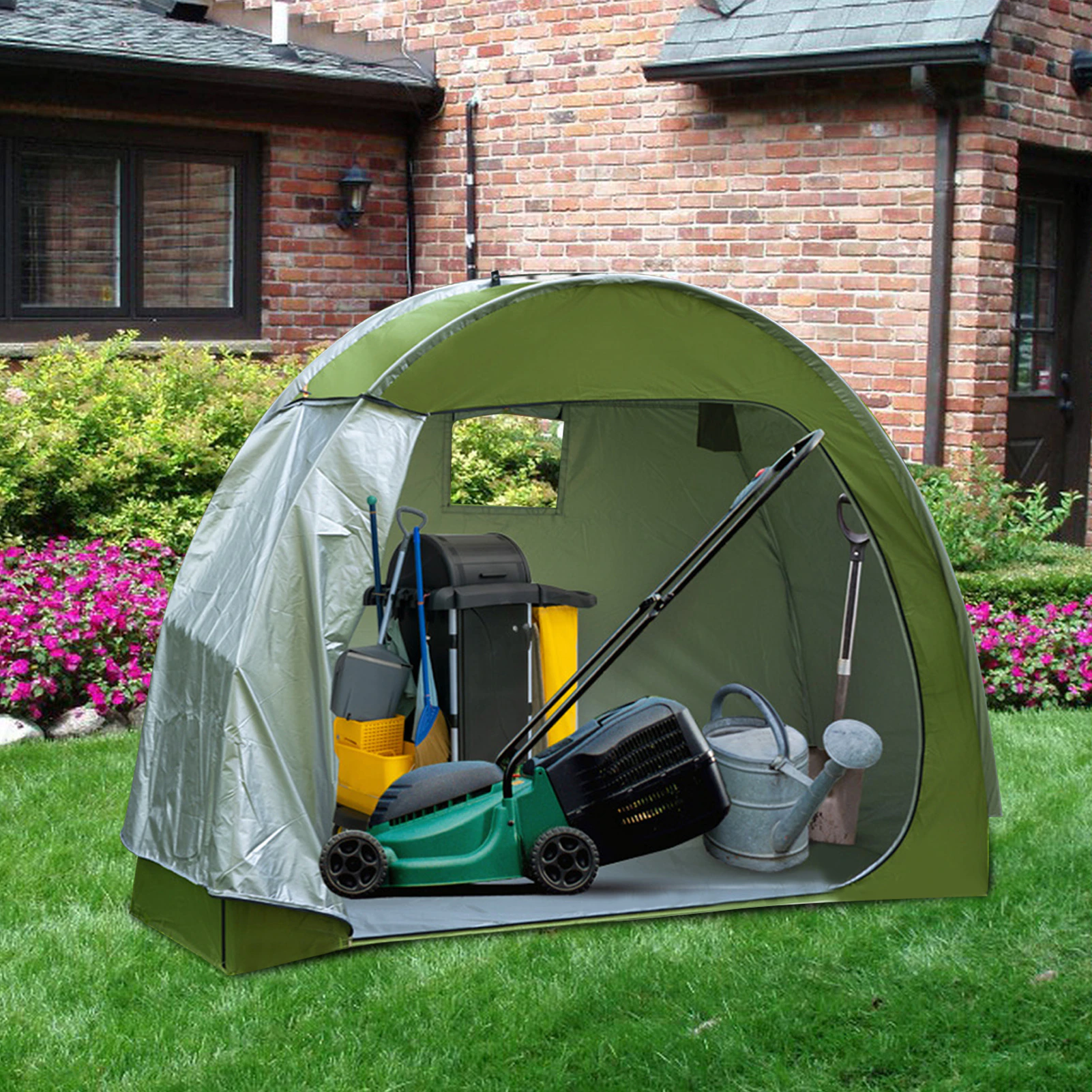 Cheap Goat Tents Outdoor Bike Tent 195x163x80cm Waterproof Bicycle Storage Shed Heavy Duty Oxford Storage Tents For Bikes Lawn Mower Garden Tools   